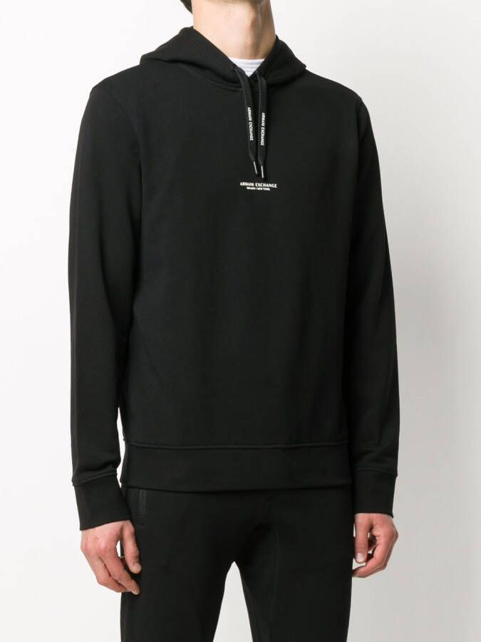 Armani Exchange Hoodie met logoprint Zwart