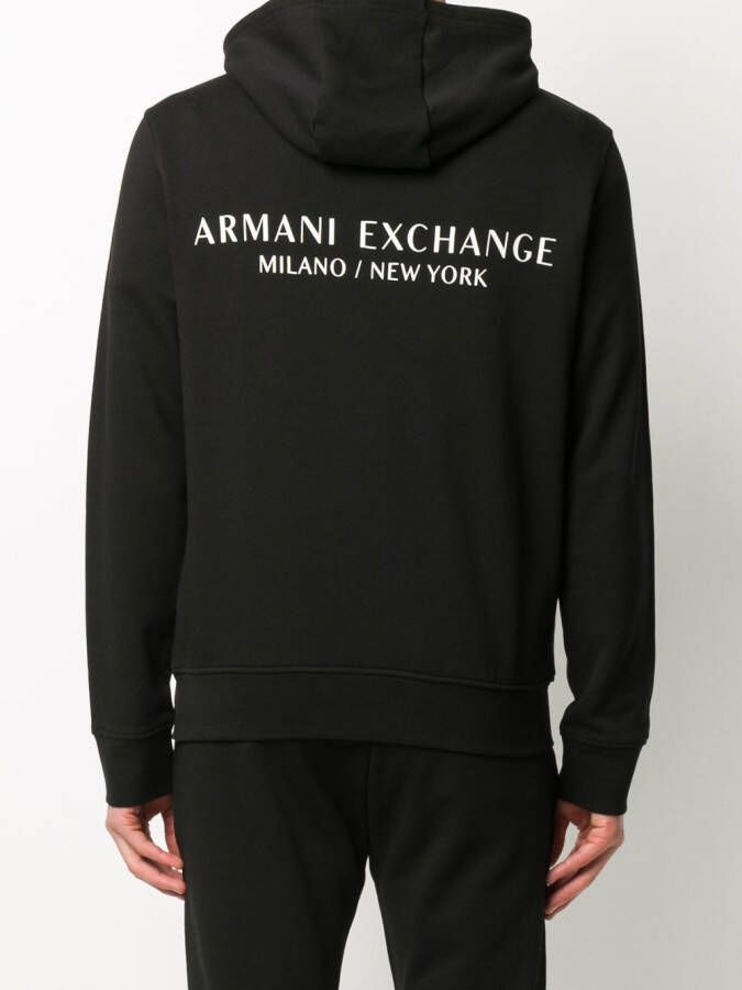 Armani Exchange Hoodie met logoprint Zwart