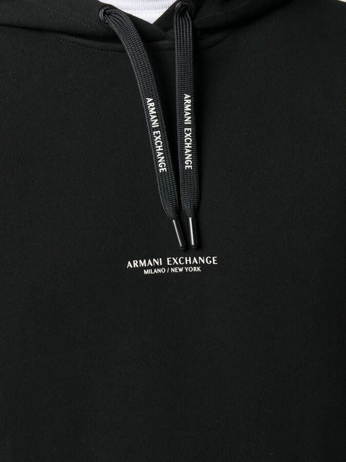 Armani Exchange Hoodie met logoprint Zwart