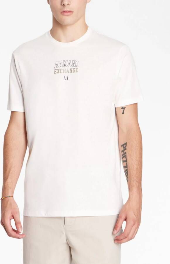 Armani Exchange T-shirt met logoprint Beige