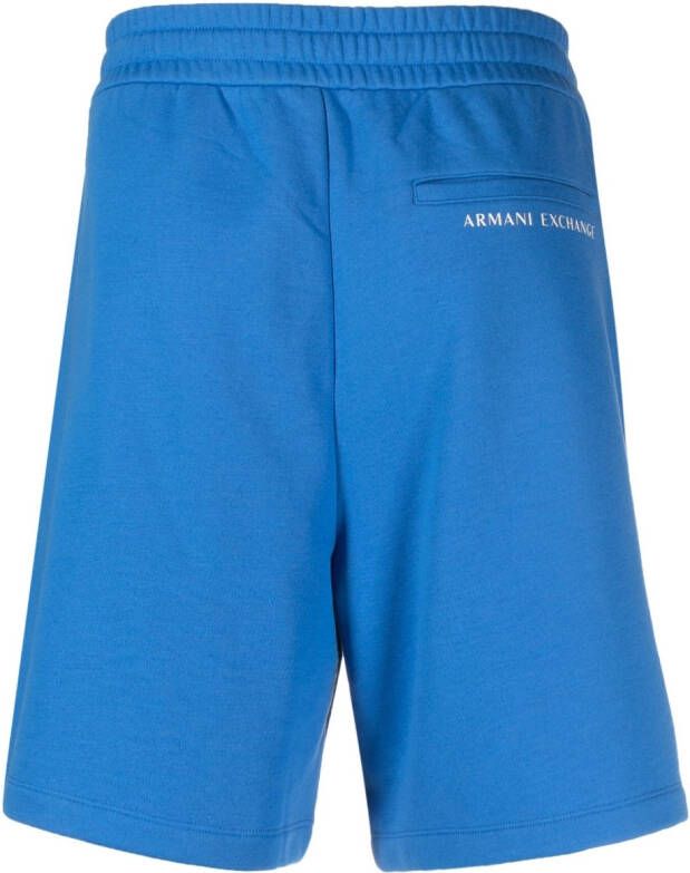 Armani Exchange Shorts met logoprint Blauw