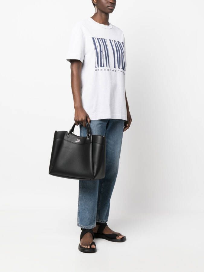 Armani Exchange Shopper met logo Zwart