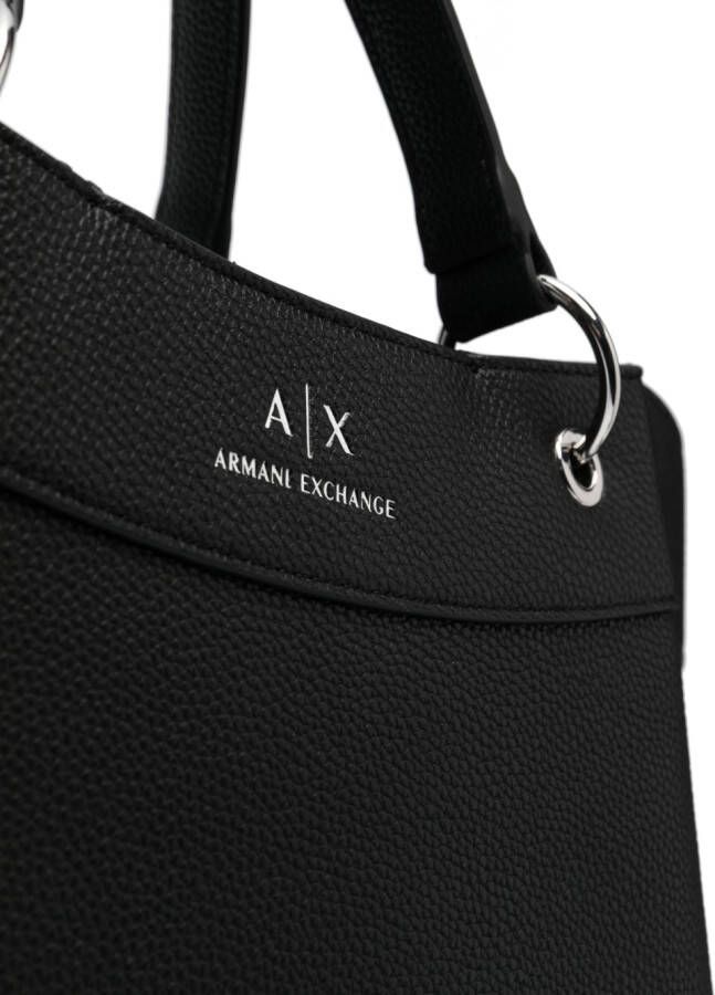 Armani Exchange Shopper met logo Zwart