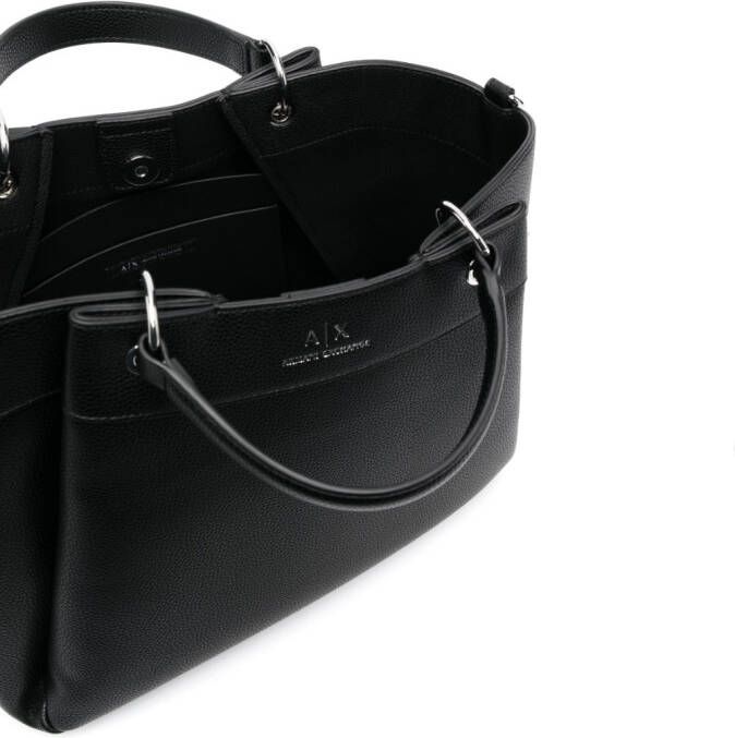Armani Exchange Shopper met logo Zwart