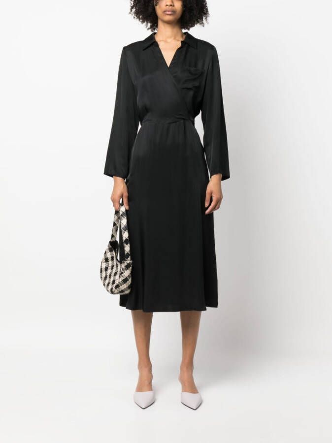 Armani Exchange Midi-jurk met lange mouwen Zwart