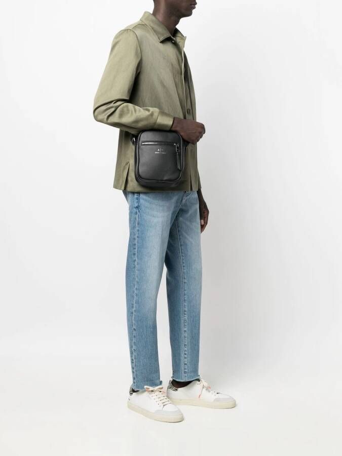 Armani Exchange Messengertas met logoprint Zwart
