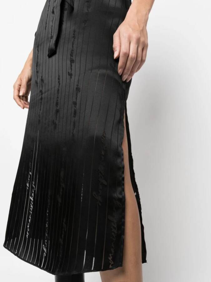 Armani Exchange Midi-jurk met geborduurd logo Zwart