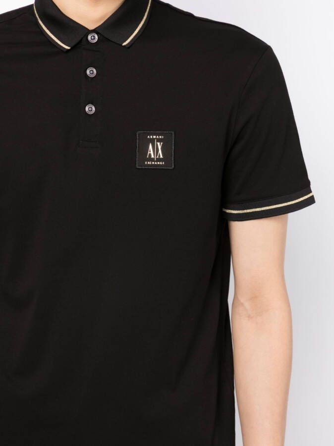 Armani Exchange Poloshirt met logopatch Zwart