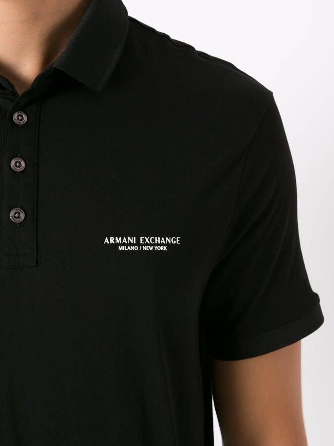 Armani Exchange Poloshirt met logoprint Zwart