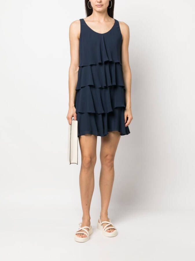 Armani Exchange Mini-jurk met ruche Blauw