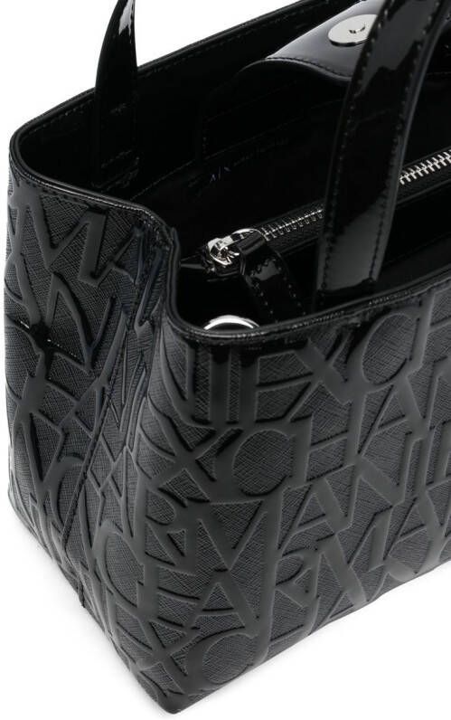 Armani Exchange Shopper met logo reliëf Zwart