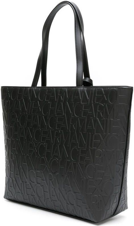Armani Exchange Shopper met logo-reliëf Zwart