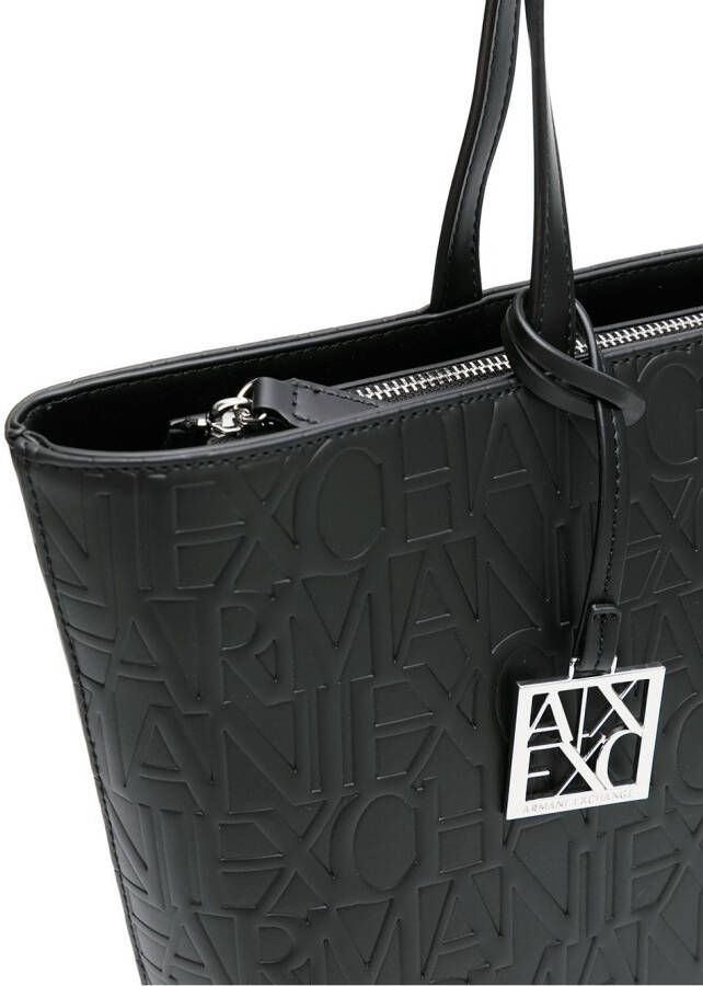 Armani Exchange Shopper met logo-reliëf Zwart