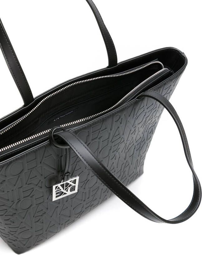 Armani Exchange Shopper met logo-reliëf Zwart