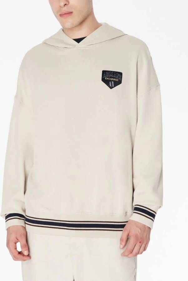 Armani Exchange Hoodie met trekkoord Beige