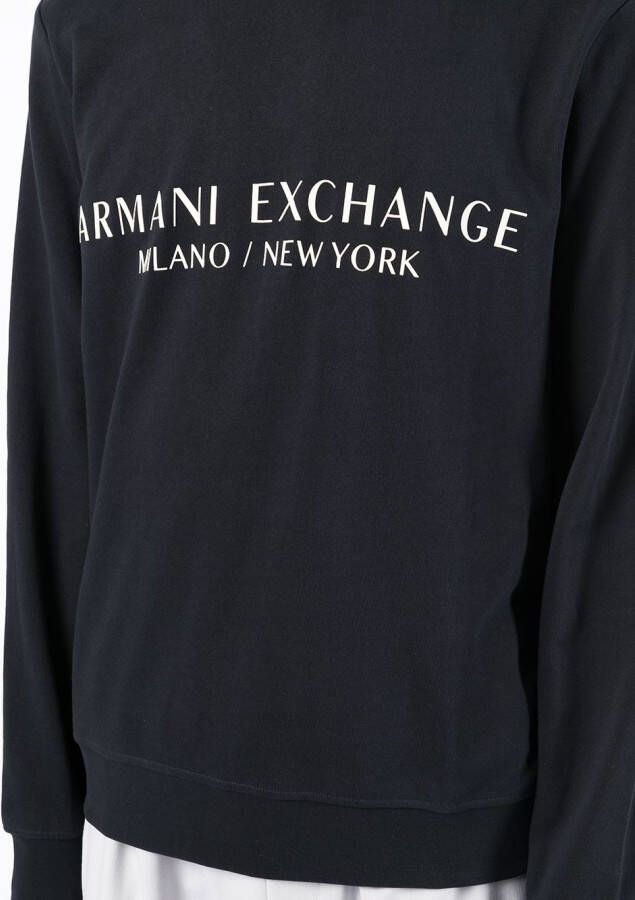 Armani Exchange Sweater met logoprint Blauw