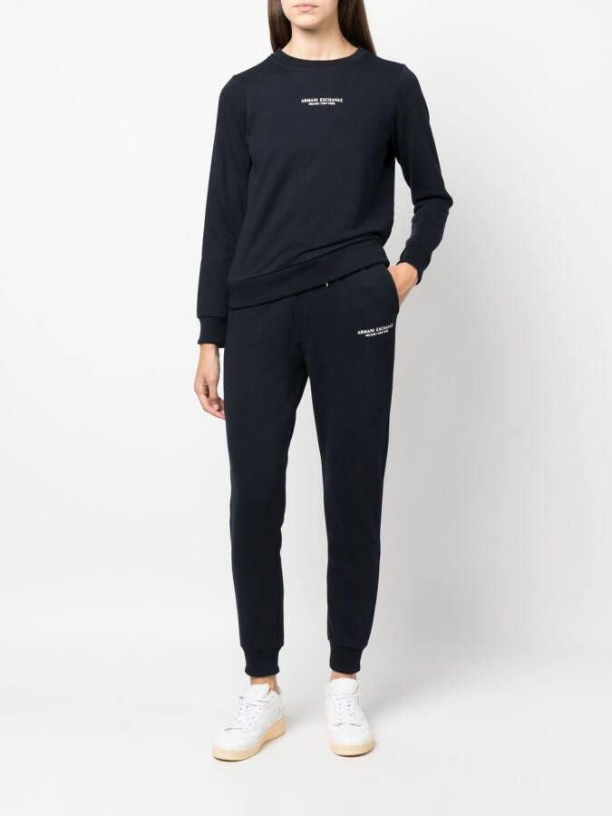 Armani Exchange Sweater met logoprint Blauw