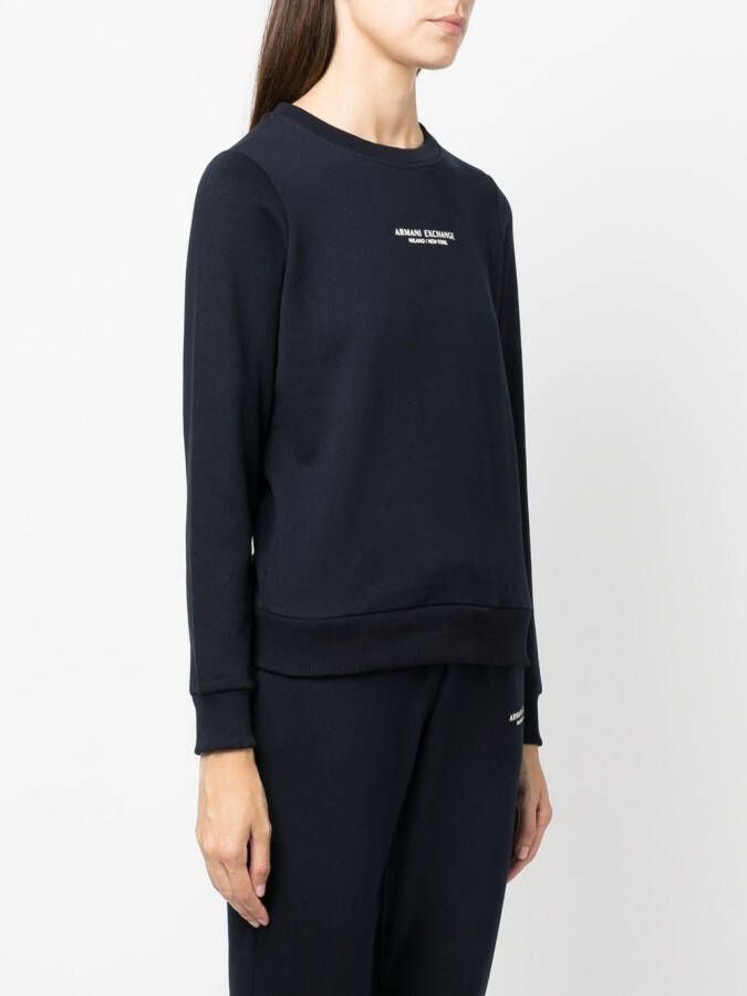 Armani Exchange Sweater met logoprint Blauw