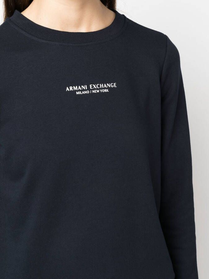 Armani Exchange Sweater met logoprint Blauw