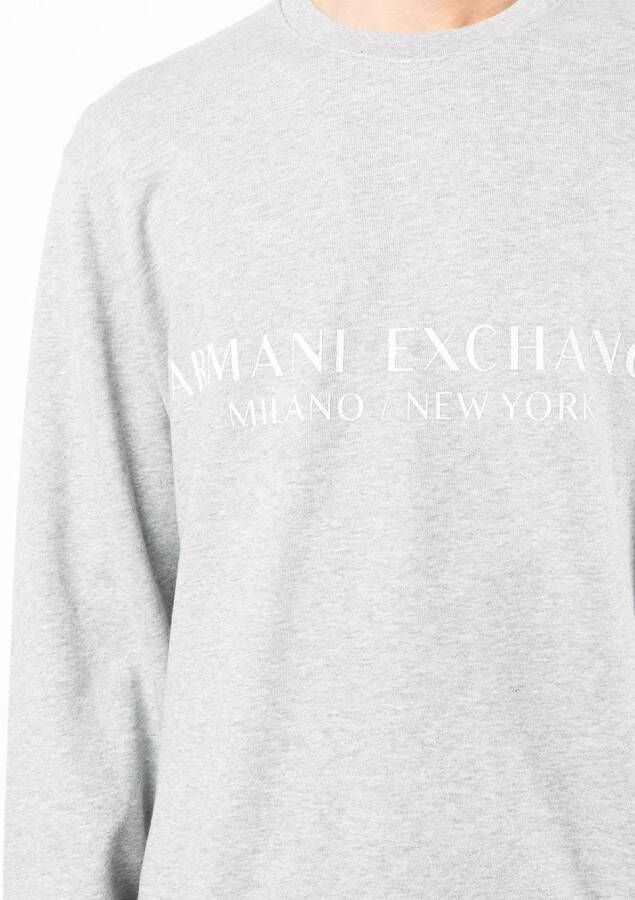 Armani Exchange Sweater met logoprint Grijs