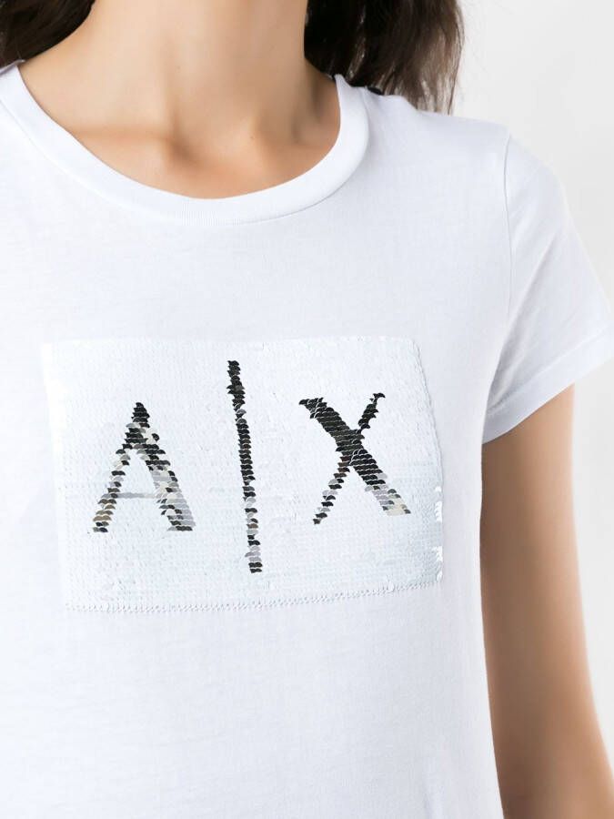 Armani Exchange T-shirt met logoprint Wit