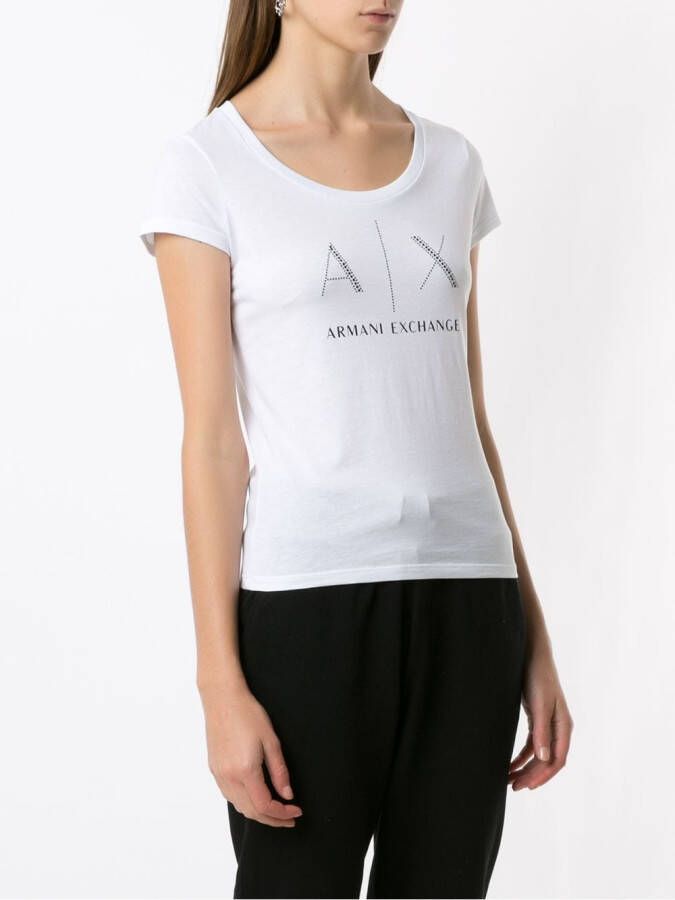 Armani Exchange T-shirt met logoprint Wit