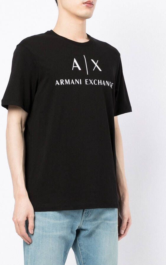 Armani Exchange T-shirt met logoprint Zwart