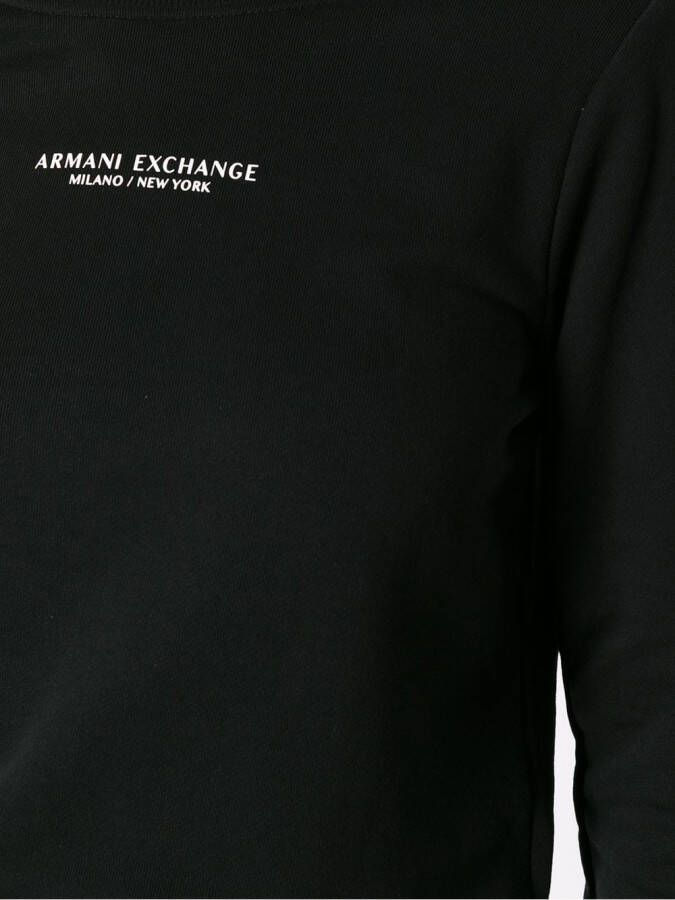 Armani Exchange Katoenen sweater met logoprint Zwart