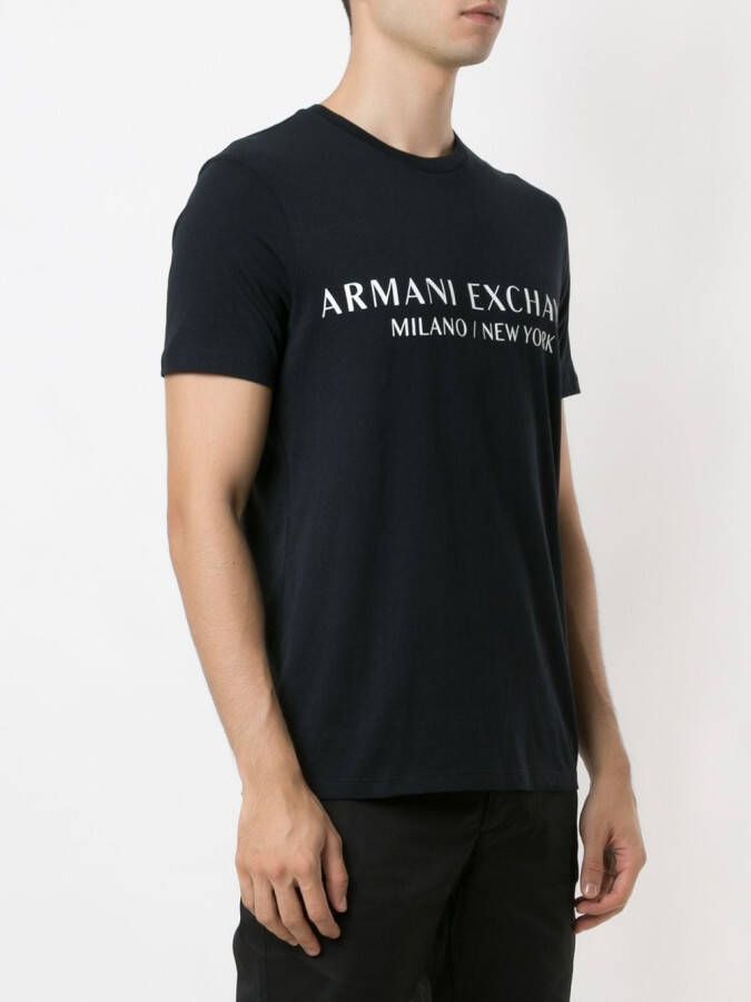 Armani Exchange T-shirt met logoprint Blauw