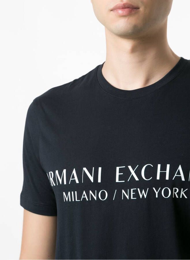 Armani Exchange T-shirt met logoprint Blauw