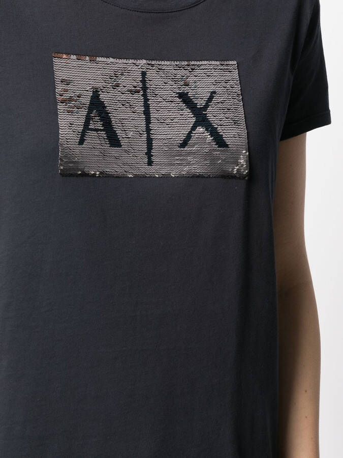 Armani Exchange T-shirt verfraaid met pailletten Blauw