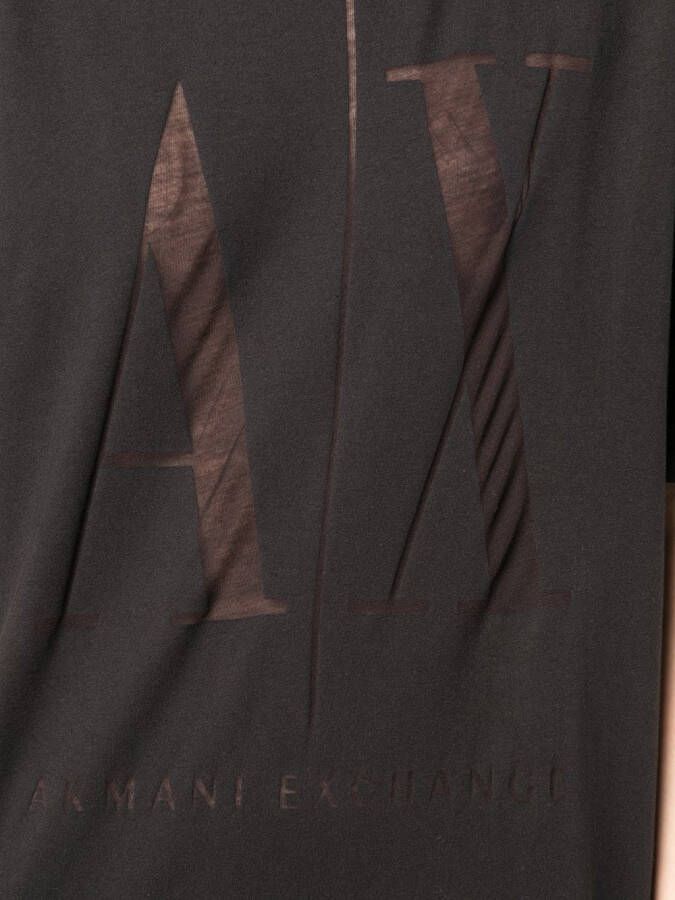 Armani Exchange T-shirtjurk met logoprint Zwart