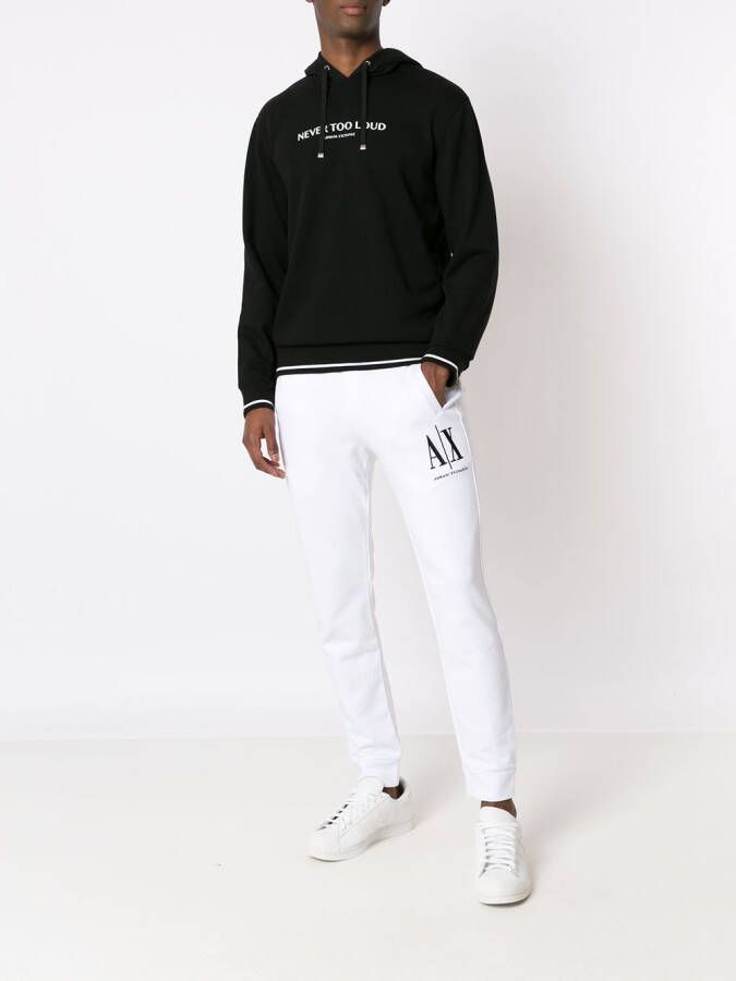 Armani Exchange Trainingsbroek met geborduurd logo Wit