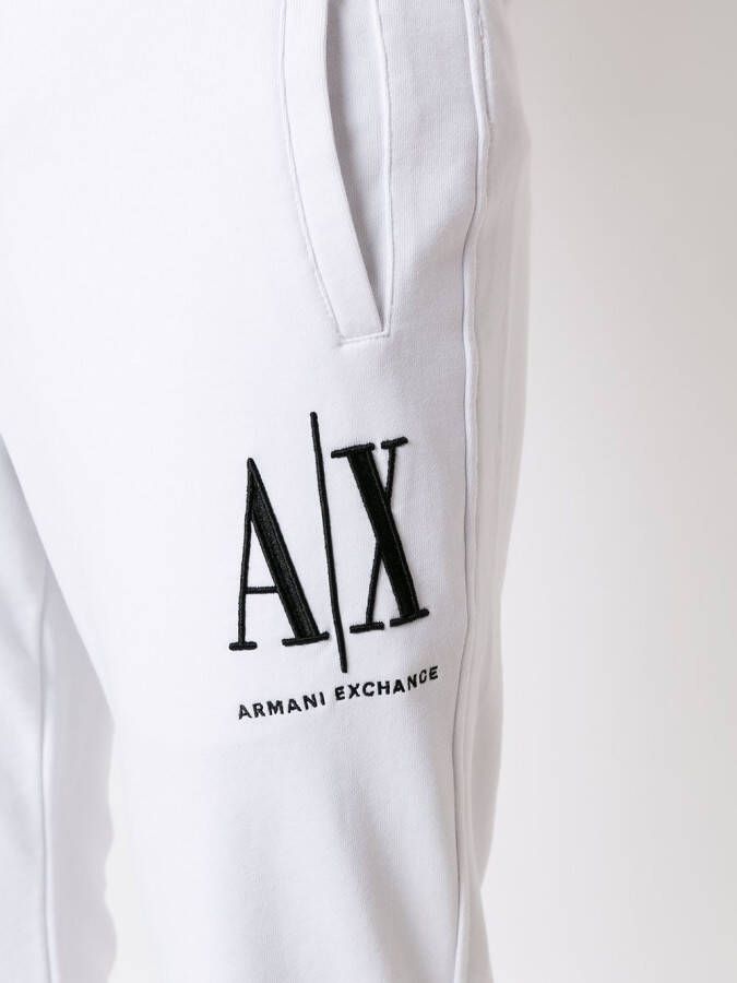 Armani Exchange Trainingsbroek met geborduurd logo Wit