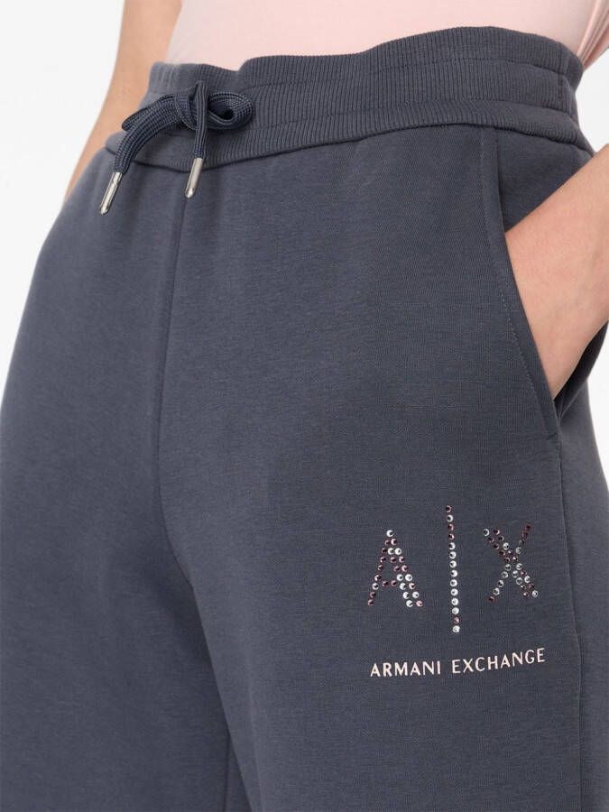 Armani Exchange Trainingsbroek verfraaid met kristallen Blauw