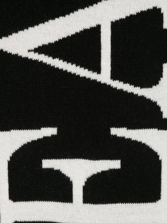 ARTE Sjaal met logo intarsia Zwart