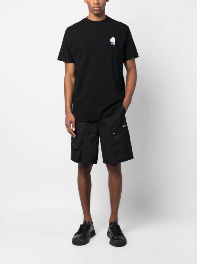 Arte Antwerp T-shirt met geborduurd logo Zwart