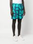 Arte Antwerp Verstelbare elastische shorts met abstract all-over patroon Blauw Heren - Thumbnail 8