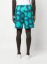 Arte Antwerp Verstelbare elastische shorts met abstract all-over patroon Blauw Heren - Thumbnail 9