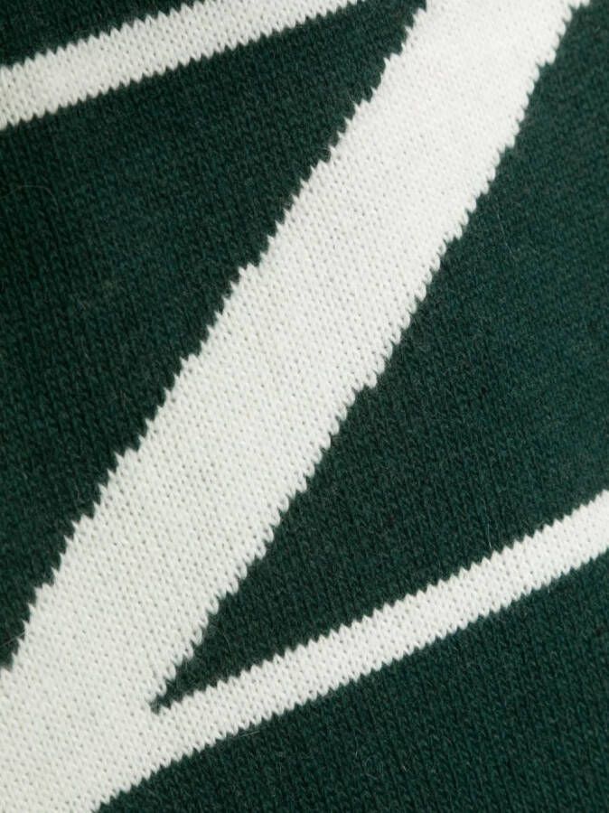 ARTE Sjaal met intarsia logo Groen