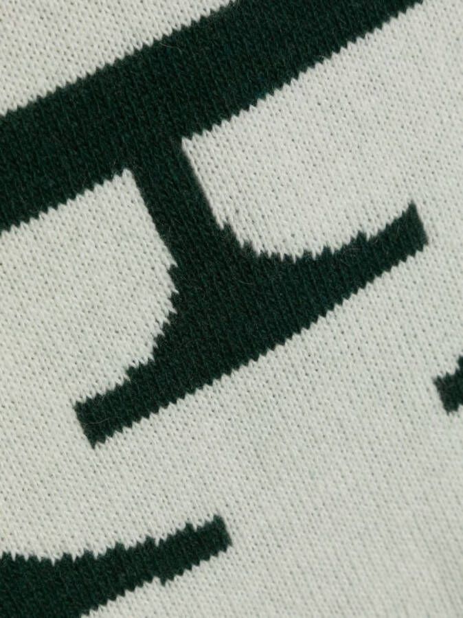 ARTE Sjaal met intarsia logo Groen