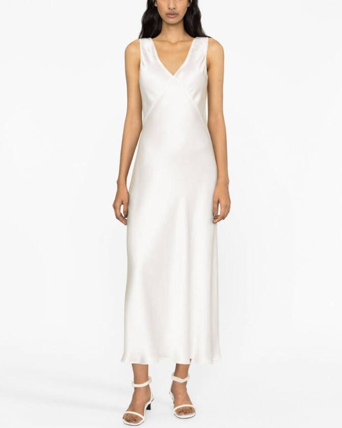 Asceno Zijden jurk Wit