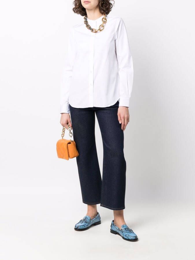 ASPESI Blouse met bandkraag Wit