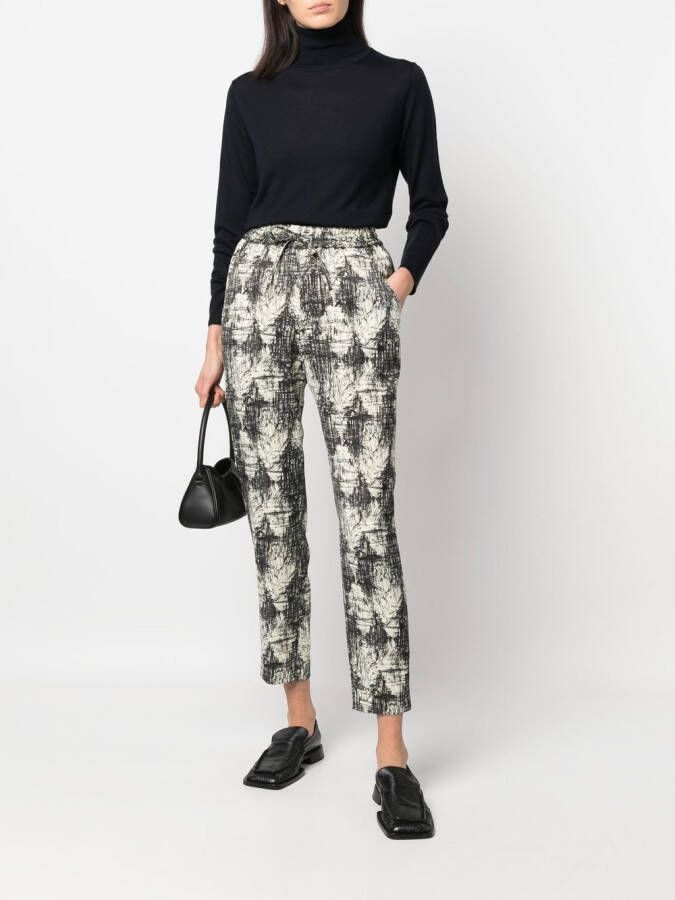 ASPESI Broek met grafische print Beige