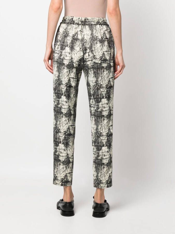 ASPESI Broek met grafische print Beige
