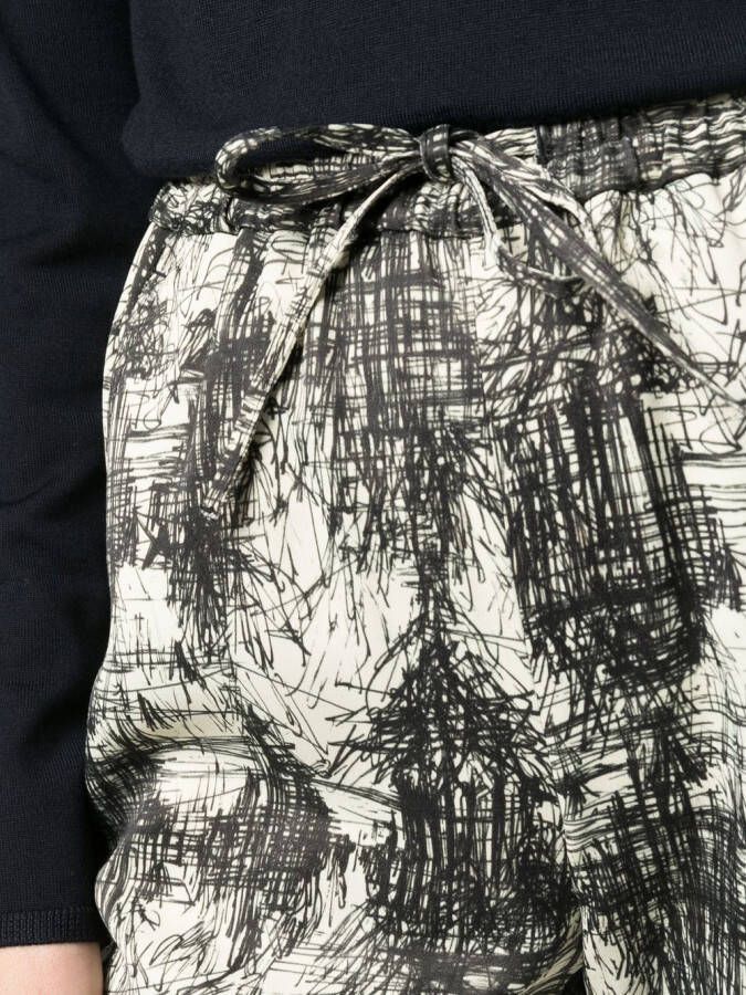 ASPESI Broek met grafische print Beige