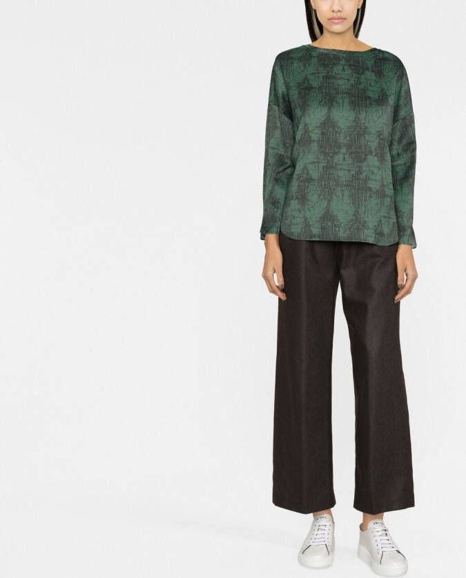 ASPESI Broek met wijde pijpen Bruin