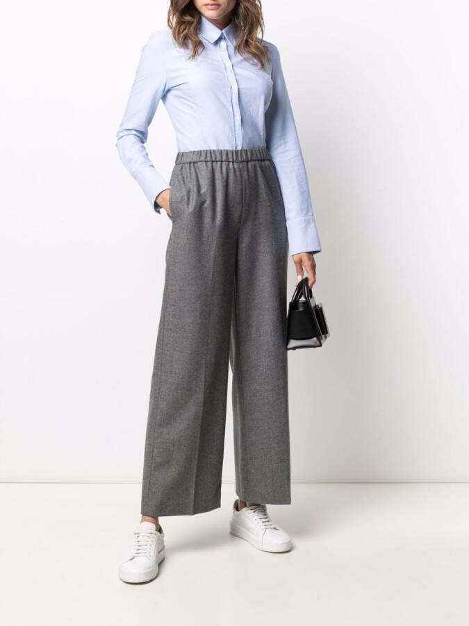 ASPESI Broek met wijde pijpen Grijs