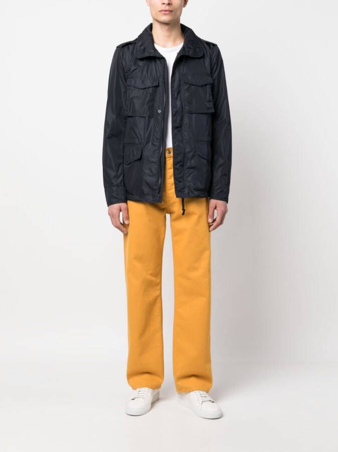 ASPESI Windjack met verborgen capuchon Blauw