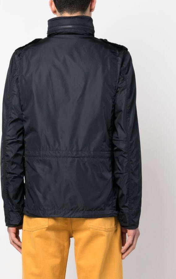 ASPESI Windjack met verborgen capuchon Blauw
